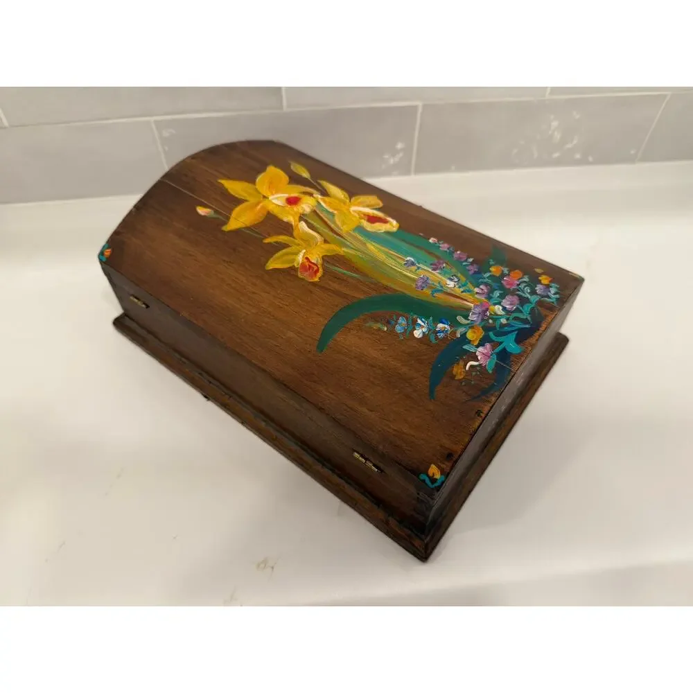 Vintage Antique Unused El Viego Arte Art Mexico Carved Wood Trinket‎ Jewelry Box